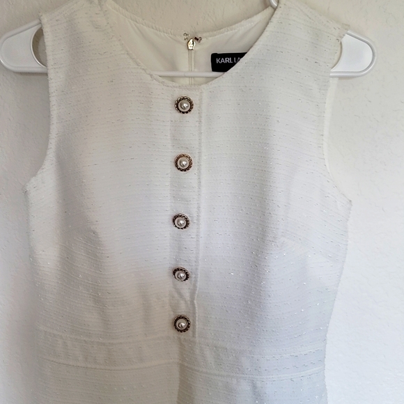 NEW/Karl Lagerfeld Paris/White dress/Size 4 - Picture 2 of 10